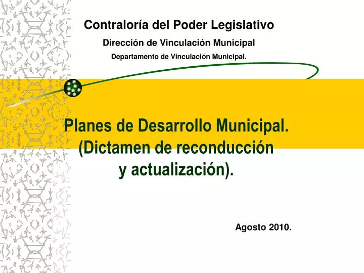 planes de desarrollo municipal dictamen de reconducci n y actualizaci n