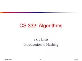 CS 332: Algorithms