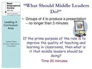“What Should Middle Leaders Do?”