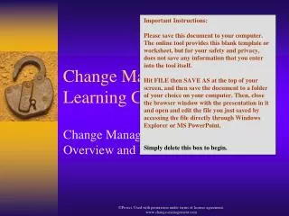 Change Management Learning Center