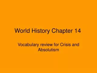World History Chapter 14