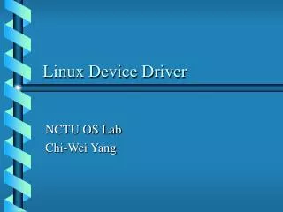 Linux Device Driver