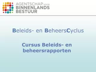 b eleids en b eheers c yclus