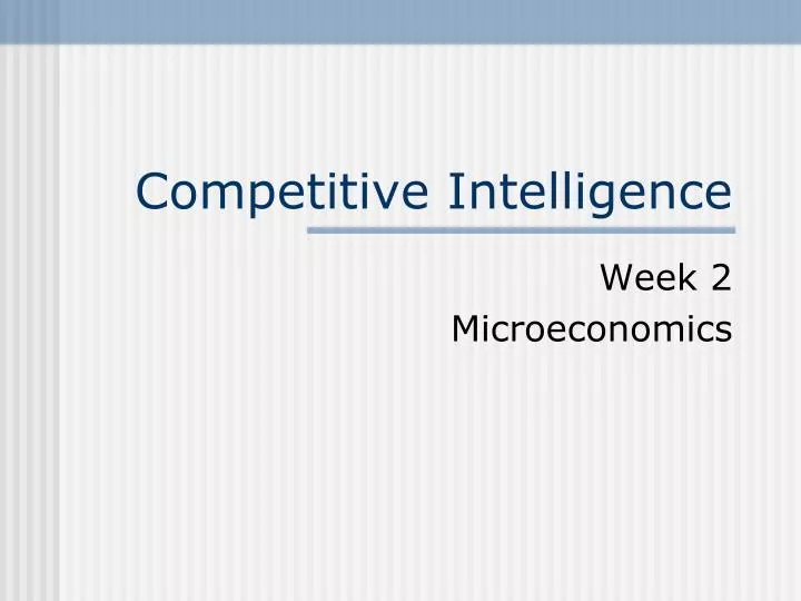 competitive intelligence