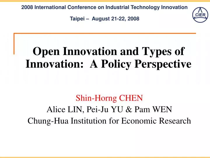 open innovation and types of innovation a policy perspective