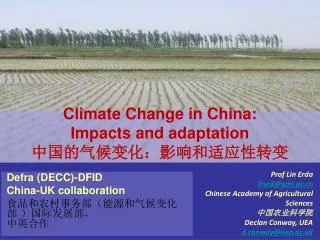 Climate Change in China: Impacts and adaptation ????????????????