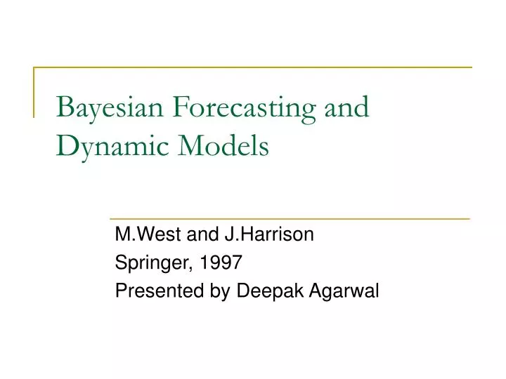 bayesian forecasting and dynamic models