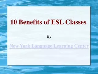 Learn English in New York City