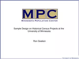 Sample Design on Historical Census Projects at the University of Minnesota