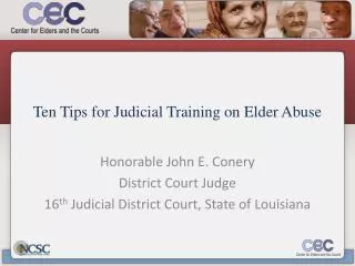 Ten Tips for Judicial Training on Elder Abuse