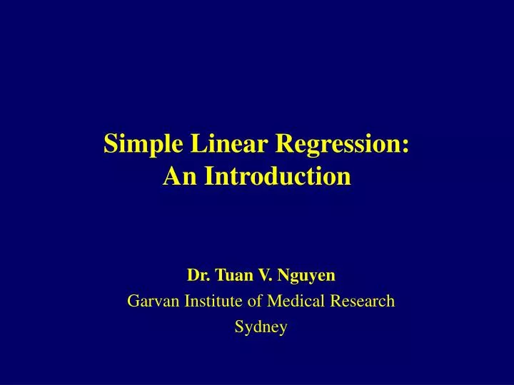 simple linear regression an introduction