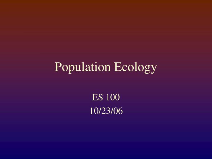 population ecology