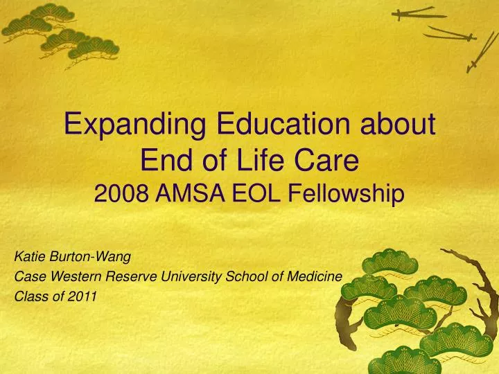 expanding education about end of life care 2008 amsa eol fellowship