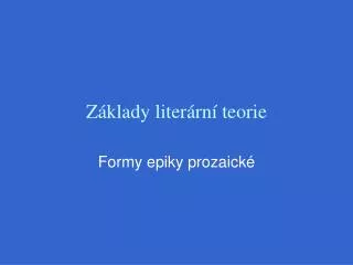 z klady liter rn teorie