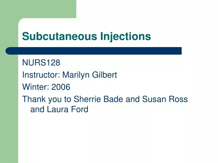 subcutaneous injections