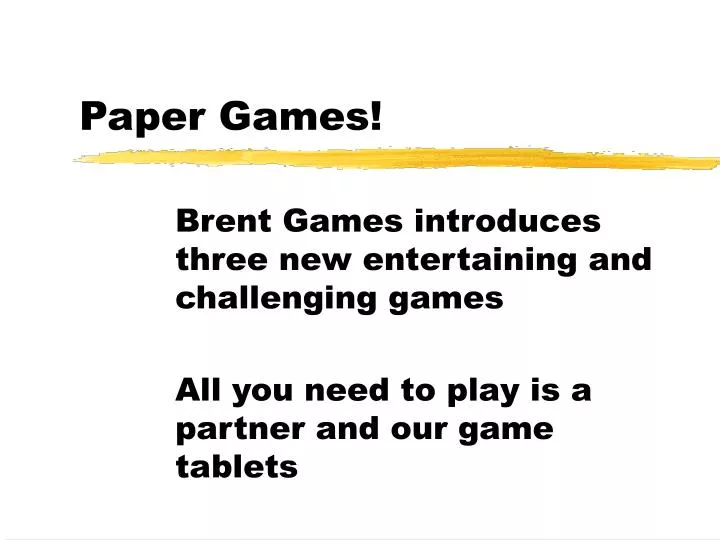 paper games