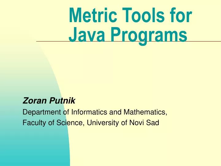 metric tools for java programs