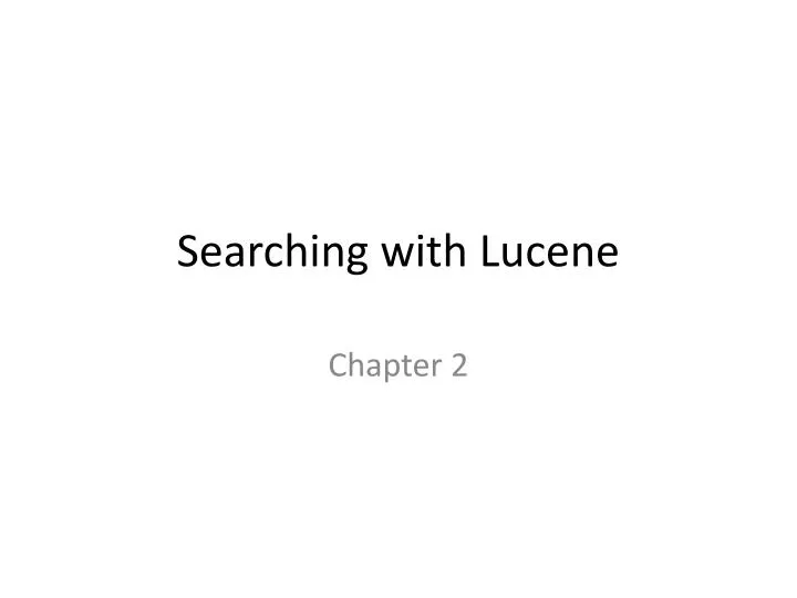 searching with lucene