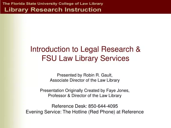 introduction to legal research fsu law library services