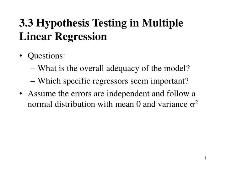 multiple regression analysis hypothesis testing