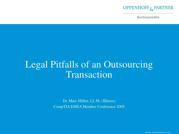 legal pitfalls of an outsourcing transaction