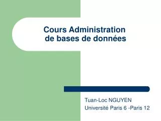 cours administration de bases de donn es