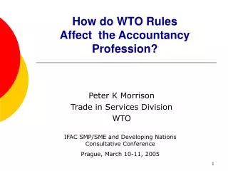 How do WTO Rules Affect the Accountancy Profession?