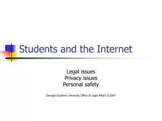 Students and the Internet