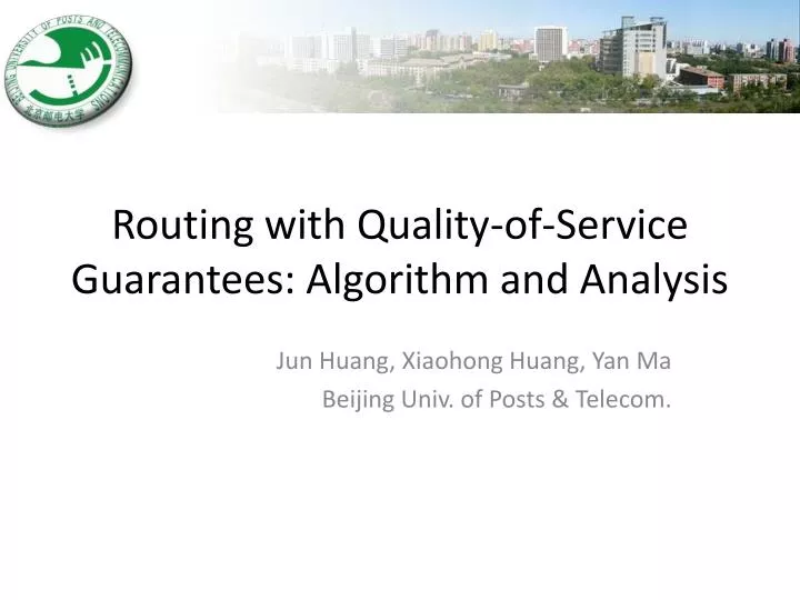 routing with quality of service guarantees algorithm and analysis