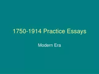 1750-1914 Practice Essays