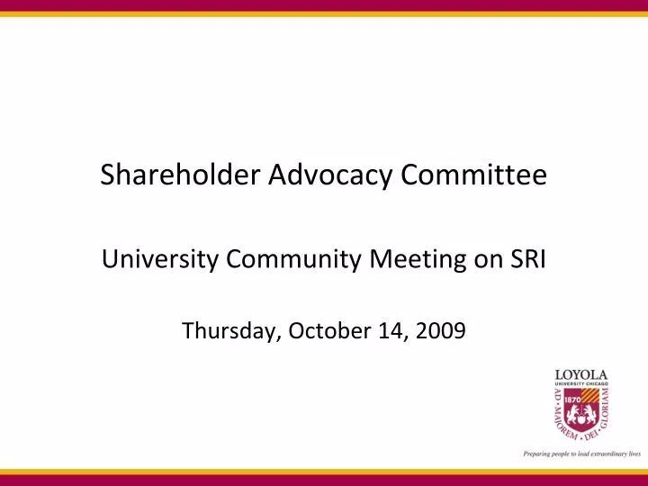 shareholder advocacy committee university community meeting on sri
