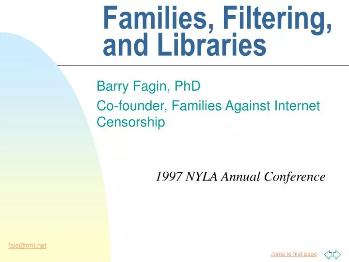 families filtering and libraries