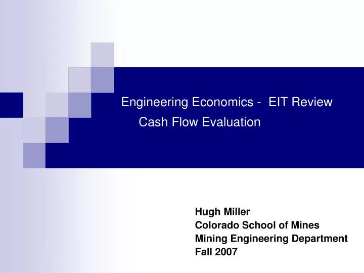 engineering economics eit review cash flow evaluation