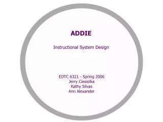 ADDIE Instructional System Design