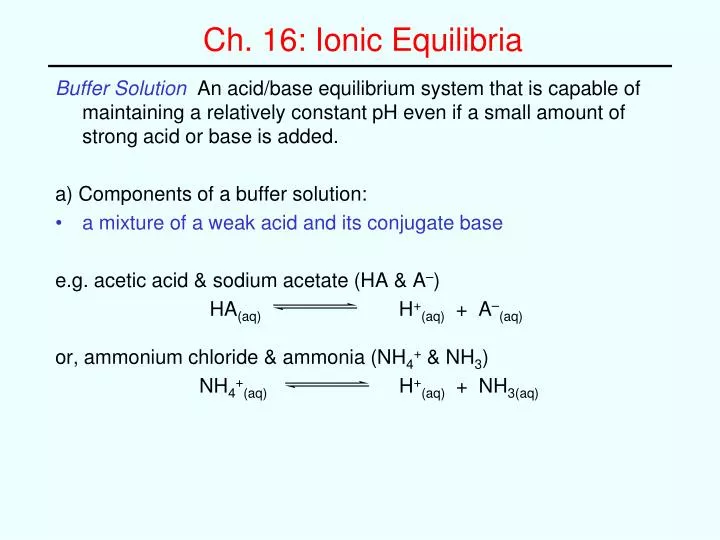 ch 16 ionic equilibria