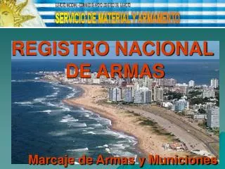 REGISTRO NACIONAL DE ARMAS Marcaje de Armas y Municiones