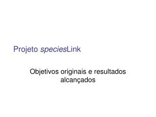 projeto species link