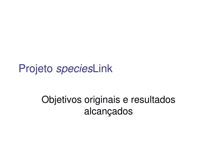 projeto species link