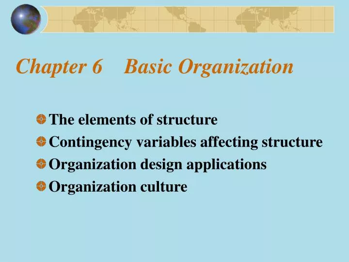 chapter 6 basic organization