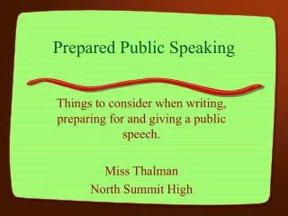 Prepared Public Speaking