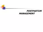 POSTPARTUM MANAGEMENT - slide 1