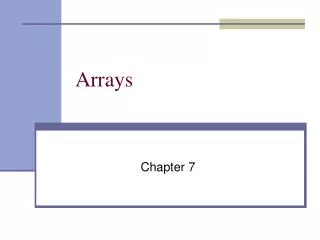 Arrays