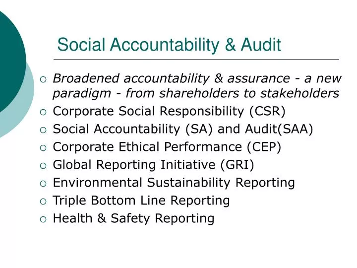 social accountability audit