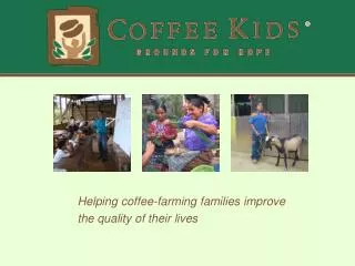 Helping coffee-farming families improve the quality of their lives