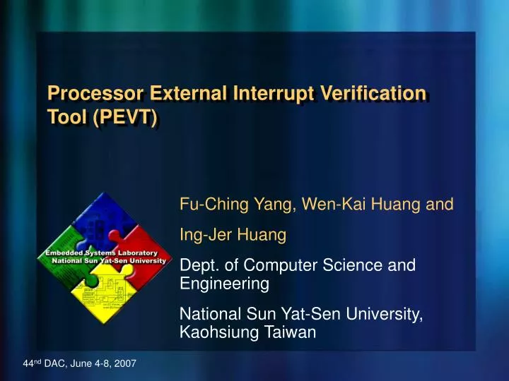 processor external interrupt verification tool pevt