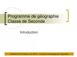 programme de g ographie classe de seconde