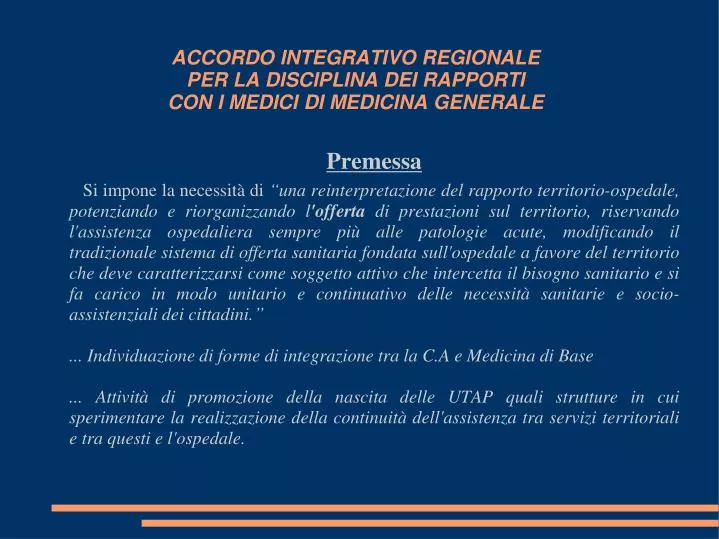 accordo integrativo regionale per la disciplina dei rapporti con i medici di medicina generale