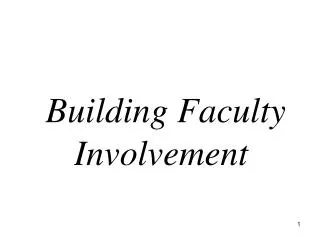 Building Faculty Involvement