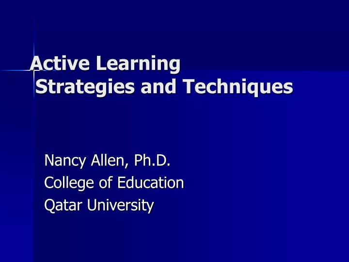 active learning strategies and techniques