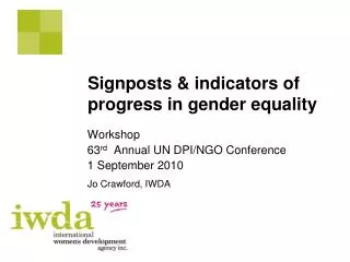 signposts indicators of progress in gender equality